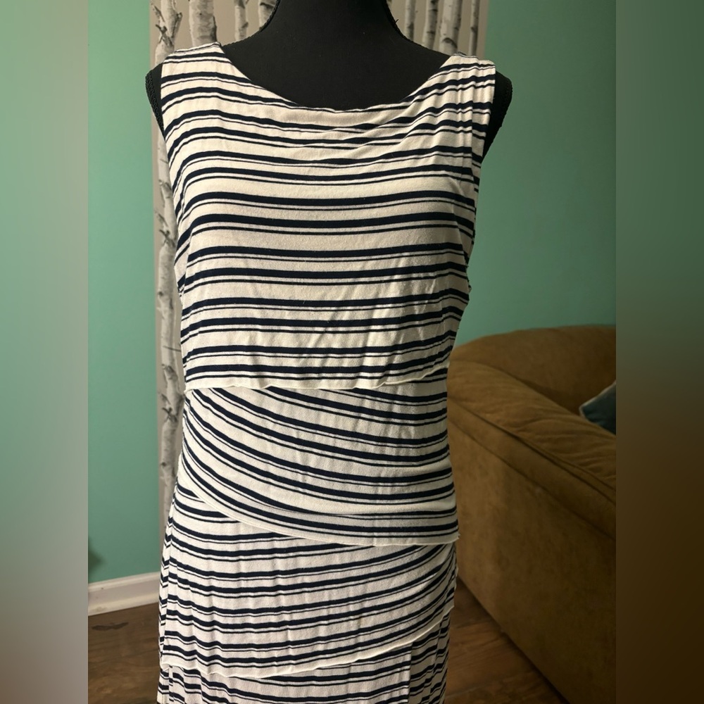 Cynthia Rowley layered striped sleeveless dress
